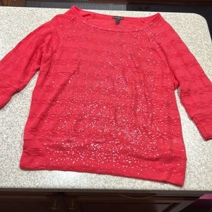 Fang juniors xl coral metallic lightweight sweater